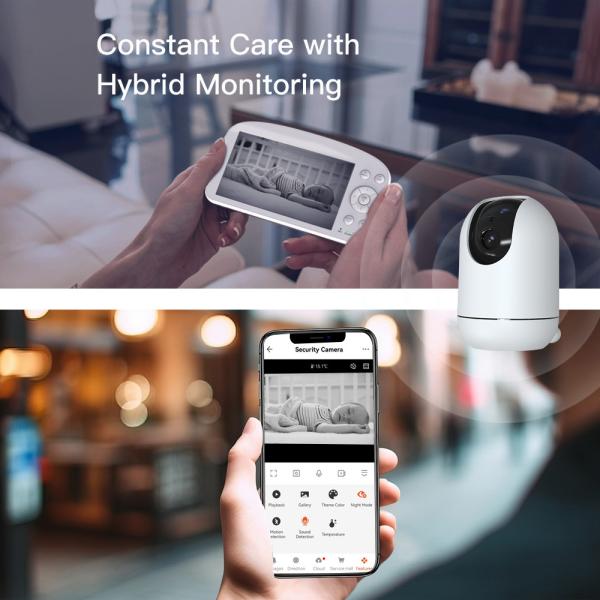 1080P Two Way Audio Video Baby Monitor Bluetooth Wifi 2.4Ghz Cry Detection