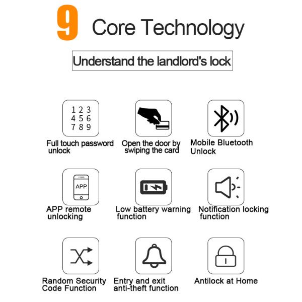 Corrosion Resistance Electronic Entry Door Lock Brushed Finish 10 Lock Spacing