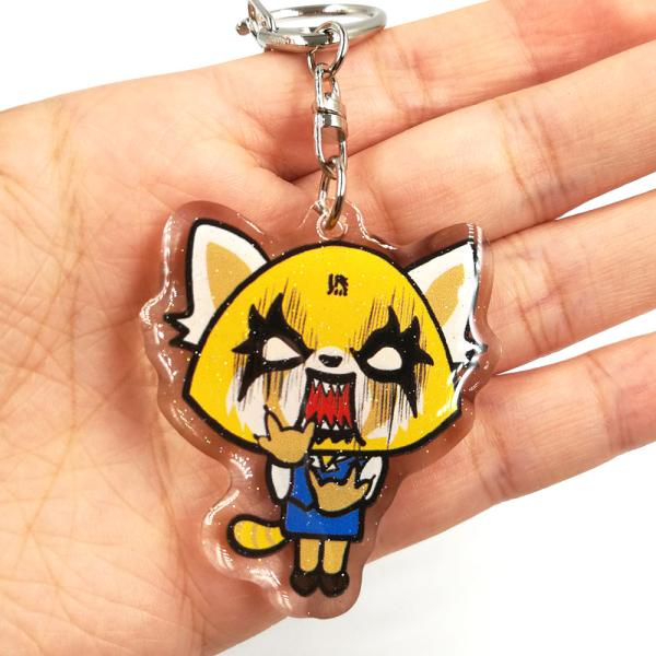 Promotional Custom Print Clear Epoxy Resin Glitter Cute Animal Acrylic Anime Charms Keychain