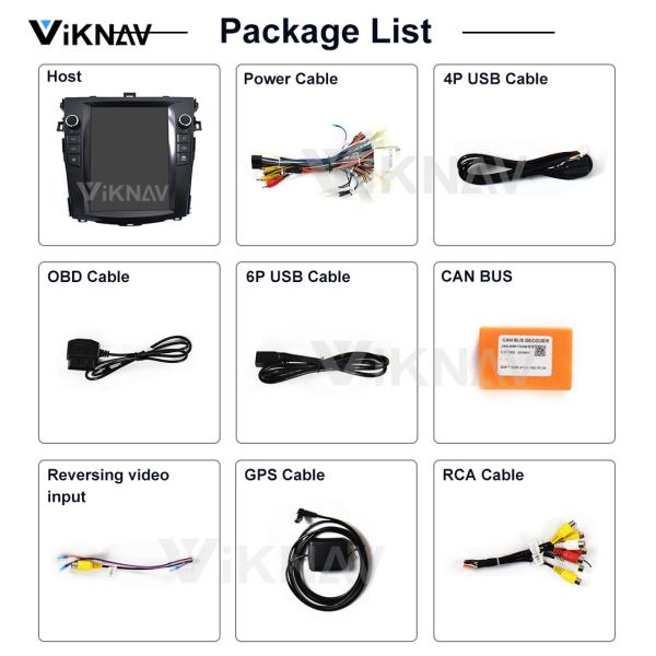 10.4 inch Touch Screen Head Unit For 2008-2012 Toyota Corolla Multimedia Player Android GPS Navigation Wireless Carplay