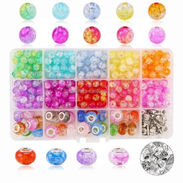 Polymer Clay Beads Flat Round in Round Shape for DIY Jewelry Making Kit Handmade Loops Bracelets Necklace Earring