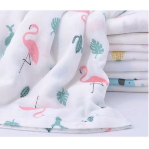 China Bird Picture Double Gauze Print Fabric Antibacterial Crinkled Gauze Fabric on sale