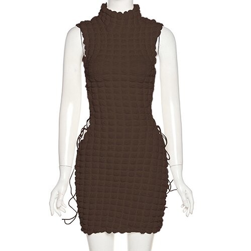 OEM maufactory Polyester Spring Summer Round Neck Sleeveless Sexy Belt European American Style