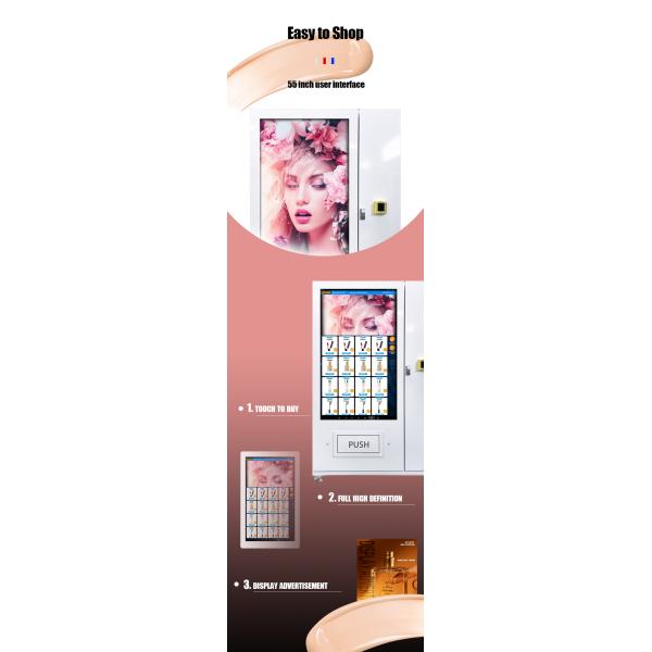 Custom Pink Lipstick Vending Machine 55 Inch Touch Screen For Shopping Mall