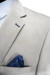 Custom Mens Casual Blazer Jacket , Mens White Blazer Jacket Plus Size Beige