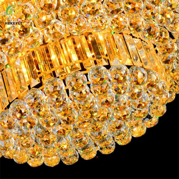 Luxury Bulb Base E14 Gold Led Ceiling Light Crystal And Metal