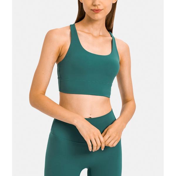 OEM Naked Feeling Medium Support Cross Back Womens Sports Bra Logo Printing