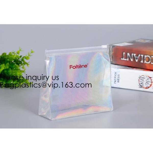 Clear Eva Pvc Bag With Zipper Swimwear Packaging Bag,Holographic Trendy Cosmetic Pvc Bag Portable Travel Makeup Bag