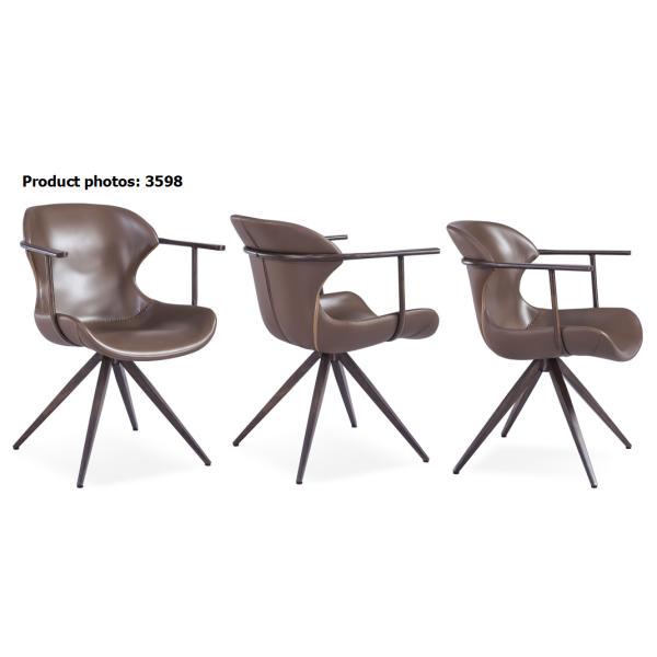 Metal Wood Frame Coffee 45.5cm Lounge Swivel Armchairs