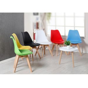Cheap Ergonomic Wooden Legs PU Dining Chair wholesale