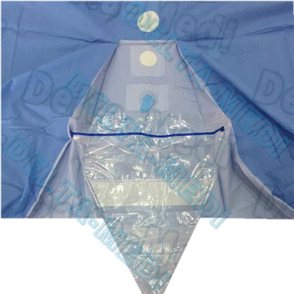 Dark Blue SBPP Disposable Sterile Surgical Drapes For Urology With Collection Bag