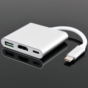 Cheap Multi - Function Type - C To VGA Converter , Vga + HUB + PD Three - In - One Conversion Line Adapter wholesale