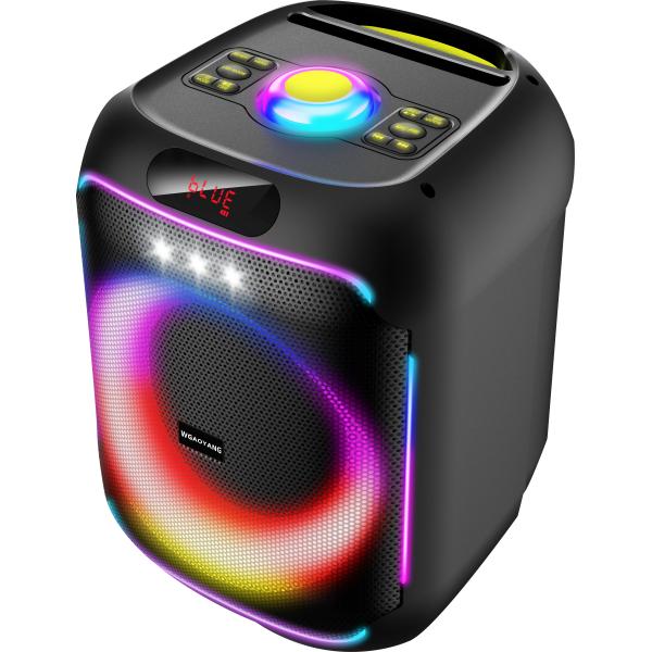 Portable Party Speaker with Lithium Battery Dynamic Lighting and 8-inch Speaker for Powerful Outdoor Sound