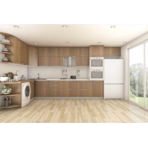 Big Modular White Wood Finish Kitchen Cabinets 1800-3500mm Base