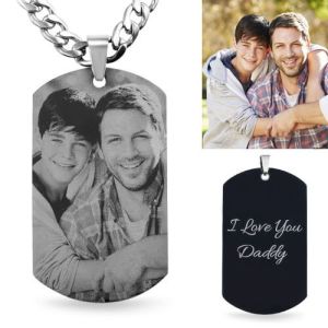 0.11oz 1.12in Custom Picture Pendant Necklace OEM Engraved Portrait Necklaces