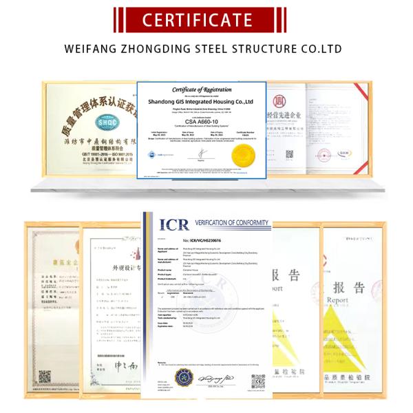 Modern Design Prefabricated Homes Steel Frame 20ft Container House with Rock Wool Panel