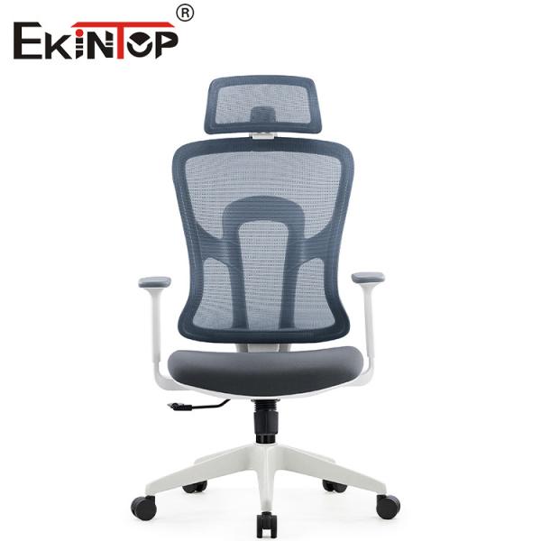Quality Gray Modern Swivel Ergonomic Mesh Desk Chair With Headrest for sale