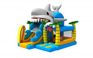 China Inflatable Combos Commercial Grade Inflatable Shark Bouncer Jumping Castle Inflatable Combo Bouncer on sale