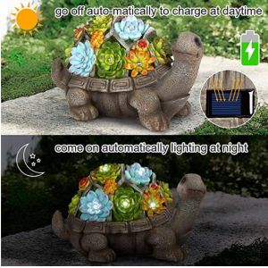 Turtle Shape 7Leds Outdoor Solar Garden Statues