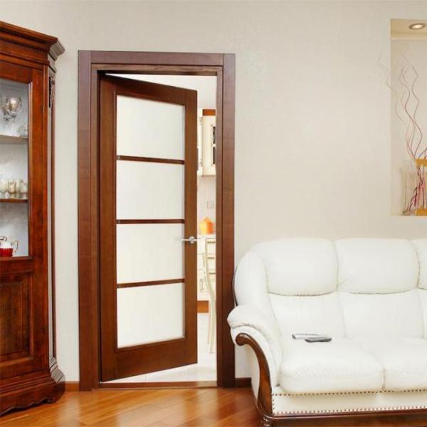 Custom Solid Wood Panel Interior Doors , Modern Style Fireproof Wooden Doors