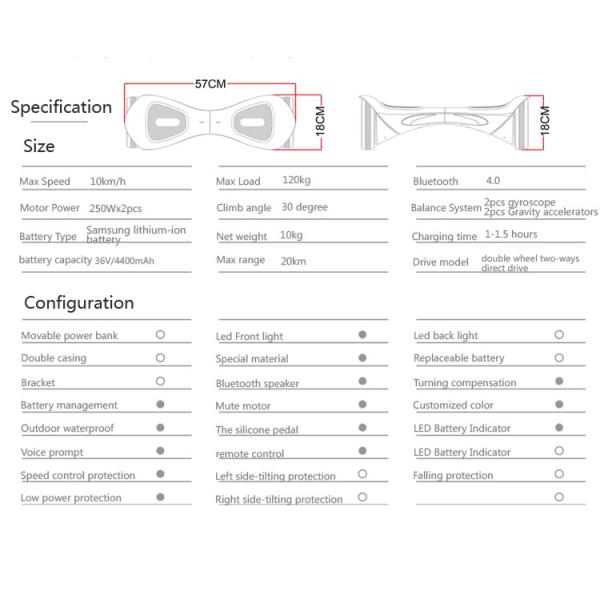 Segway 2 Wheel Electric Scooter Hoverboard 100V - 240V Black White