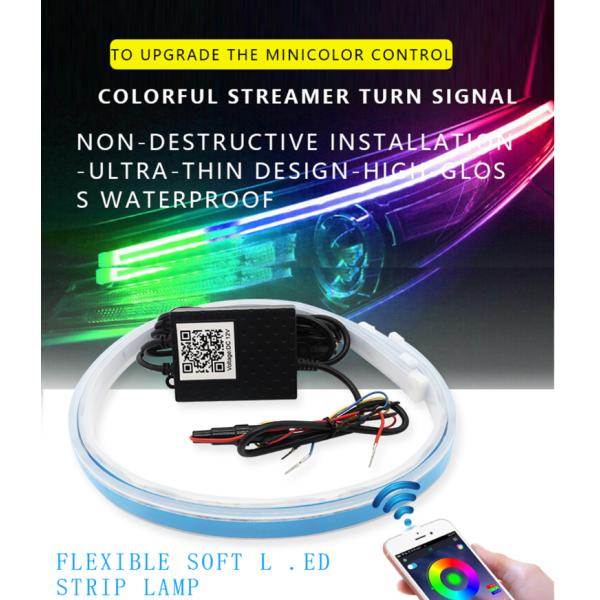 Waterproof 5050 Car Headlight Led Tube Strip / Led Tail Lights Strips 45cm 60cm