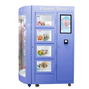 Cheap 360 Rotation Flower Vending Machine With Transparent Shelf Refrigerated Humidification System wholesale