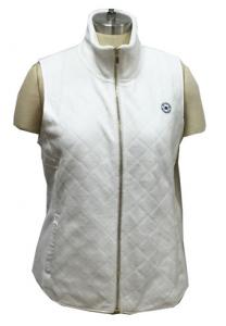 China Autumn White Zip Up Front Tank Top , Warm Sleeveless Womens Polar Fleece Vest on sale