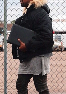 Men Detachable Faux Fur Lined Ma1 Bomber Jacket Long Sleeves With Rib Collar