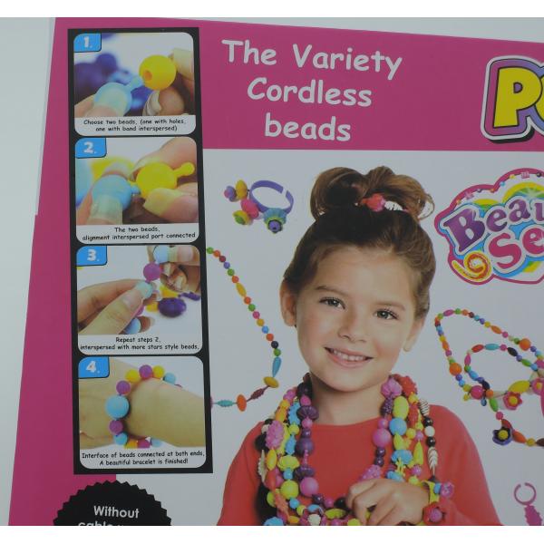 Durable Soft Plastic Girls Play Jewelry Set DIY Necklace Ring 200Pcs