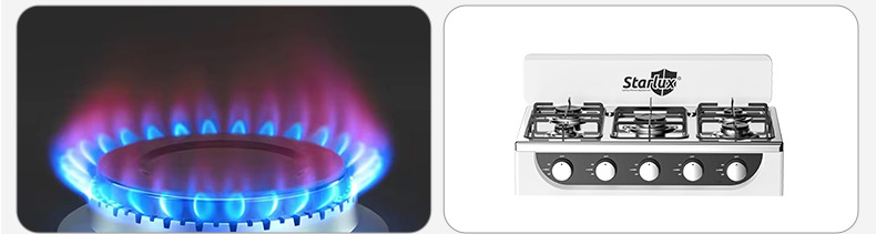 Household Five Burner Gas Stove Portable 5 Gas Burner Hob Convenient