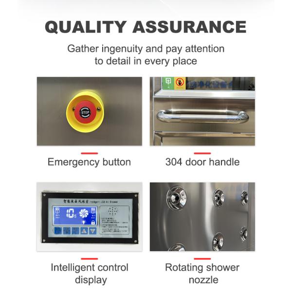 Customized three-doors stainless steel air shower cleanroom air shower supplier air shower clean room