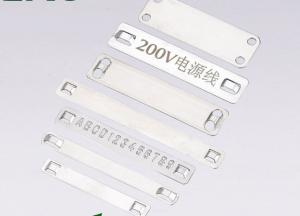 China Custom Cable Marker Plate Engraved Laser Etched Metallic Color Identification on sale