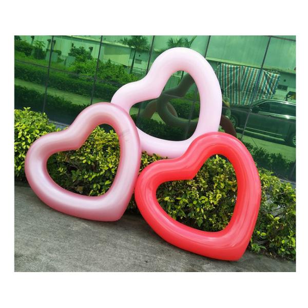 Inflatable Love Shape PVC Swimming Ring For Adults 1 Year Warranty