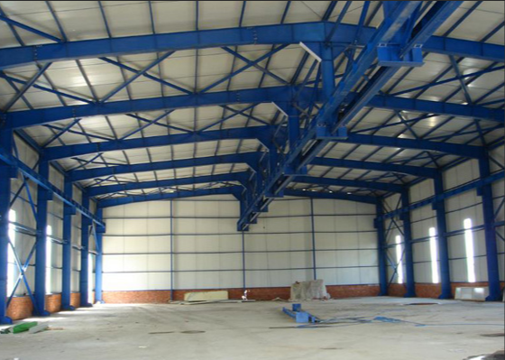 Angle Bracing Prefabricated Steel Frame Buildings Warehouse Quick Build