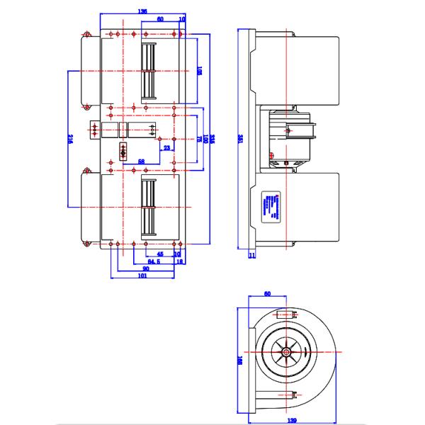 Bus Air Conditioner Evaporator Blower Fan 3600±200rpm Speed 9A Current