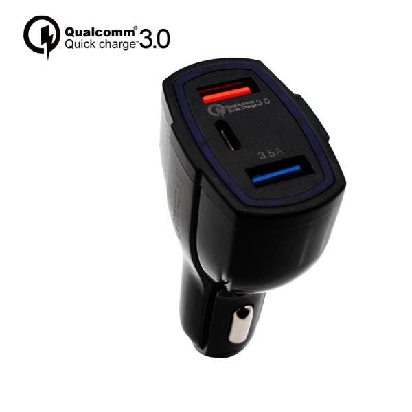 Fast Charge USB Auto Dual QC 3.0 Car Charger Portable Type C