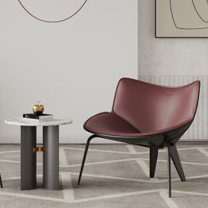 Fashionable Living Room Leather Moon Chair Italy Luxury Designer