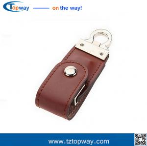 China Portable 16gb black leather usb flash drive for gifts and promotion memory card on sale