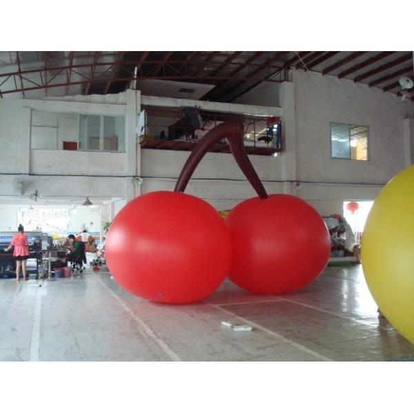 Red PVC 3m High Cherry Shaped Balloons For Trade Fair Display