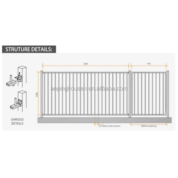 Galvanized Zinc Steel Picket Fence Australian Custom Steel Fence Panel's 6x8 Fence Panels