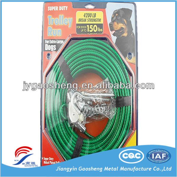 Eco-Friendly Retractable Dog Tie Out Cable with 4.41 KN Breaking Strength and Customizable Length