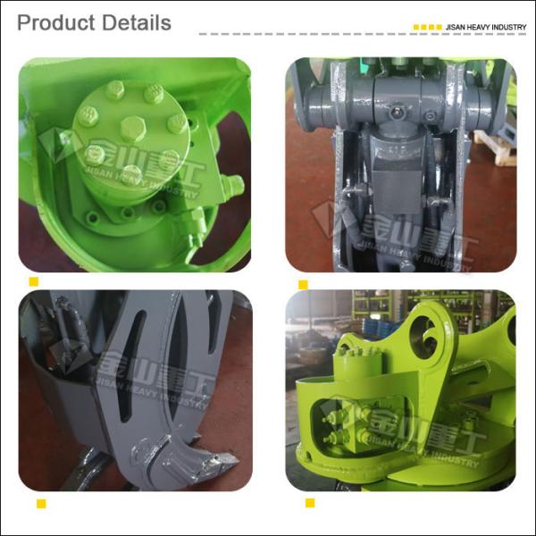 Two Cylinders Hydraulic Log Grapple , Sunward SWE60 SWE70 Rotating Grapple For Excavator