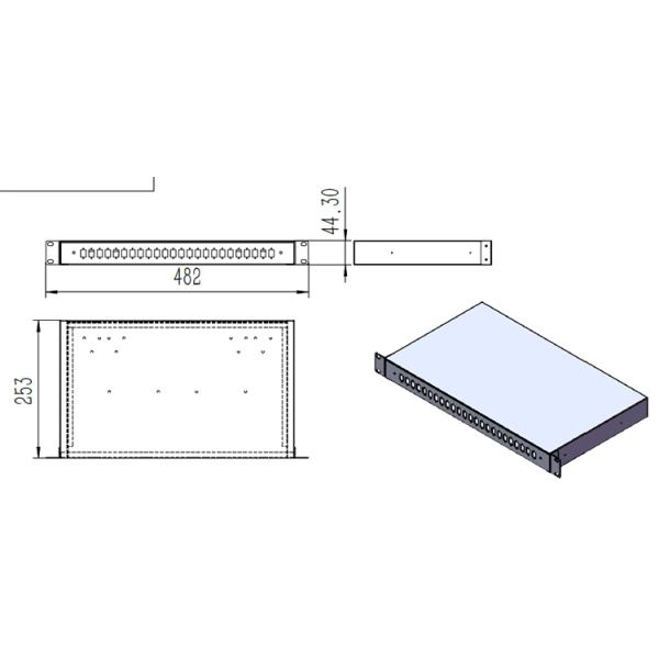 Full Loaded 24 Ports ODF Patch Panel SC SM Duplex Fiber Optic Distribution Panel