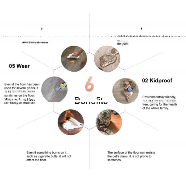 SPC Flooring Runner Vinyl Tile PVC Underlay Flooring with Easy Clicklock Installation