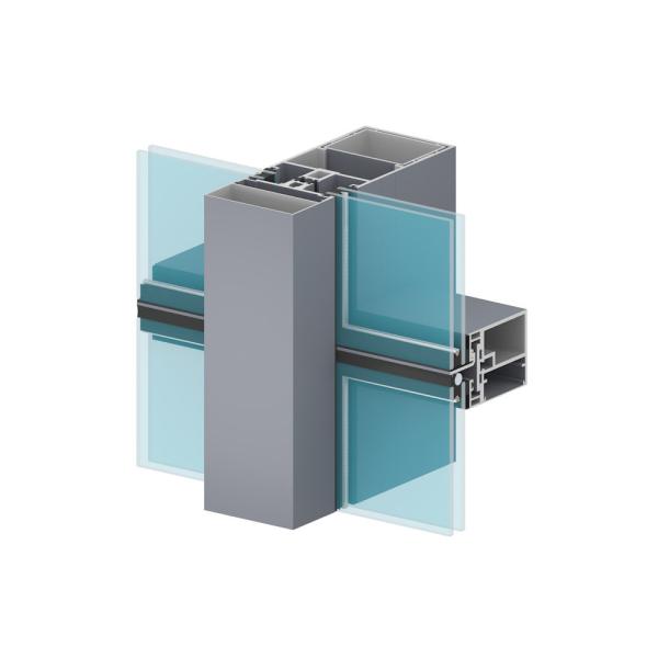 6063 T5 Square Aluminium Curtain Wall Profile Easy To Clean And Maintain