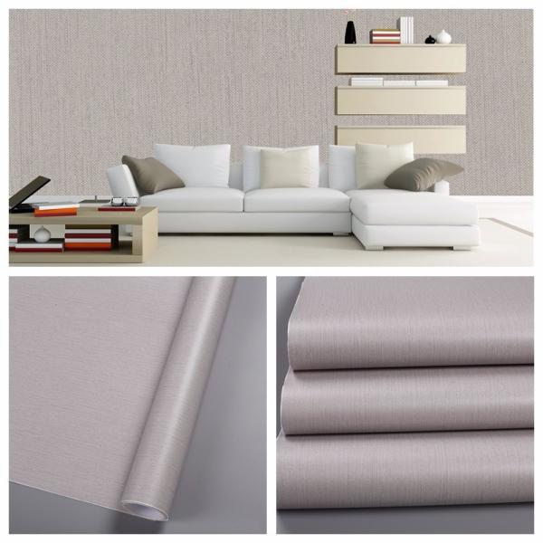 Plain PVC Grass Cloth Wall paper for Hotel and Restaurant Decor 1.22M*50M per roll Mould-Proof Function