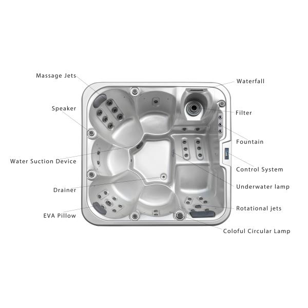 5 Person Balboa Spa Pool Soaking Bathtub Garden Backyard Air Jet Massage Hot Tub