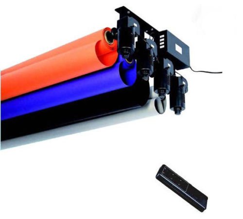 Studio 4-Roller Electric Motorized Background Support System with Wireless Remote Controller for Muslin, Paper Roll