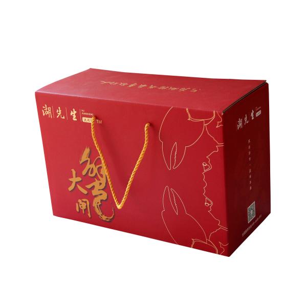 Custom recycled Corrugated paper Food Boxes Packaging with handle rope